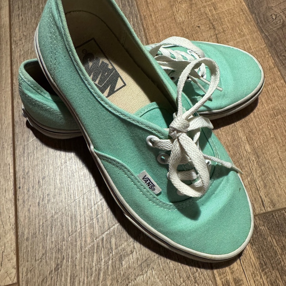 Vans Green Canvas Sneakers Classic Low-Top